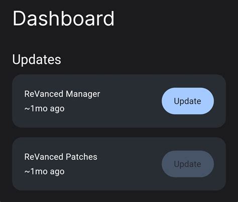 Updates. The ReVanced Manager program is constantly updating its fixes. When fresh patches are ready, users are notified, and they can incorporate them into the applicable platforms. Contributors. The ReVanced Manager application is not a one-person show. It consists of the contributions of several contributors, a team of 10 members, who ...